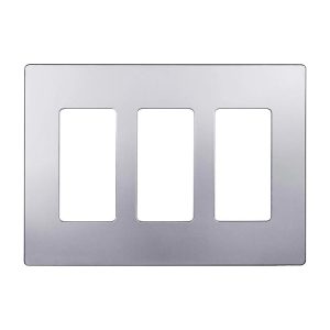 Enerlites SI8833-SV Silver 3 Gang Decorator Wall Plate