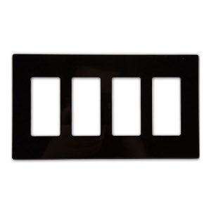 Enerlites SI8834-BK Black 4 Gang Decorator Wall Plate