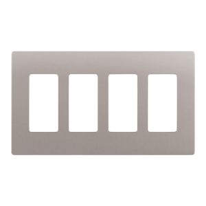 Enerlites SI8834-NK Nickel 4 Gang Decorator Wall Plate