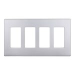 Enerlites SI8834-SV Silver 4 Gang Decorator Wall Plate