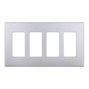 Enerlites SI8834-SV Silver 4 Gang Decorator Wall Plate
