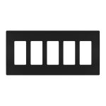 Enerlites SI8835-BK Black 5 Gang Decorator Wall Plate