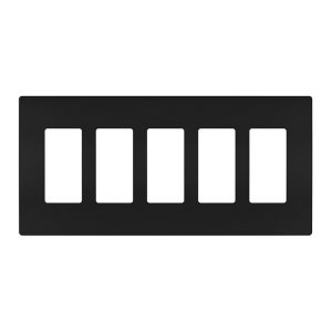 Enerlites SI8835-BK Black 5 Gang Decorator Wall Plate