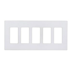 Enerlites SI8835-W White 5 Gang Decorator Wall Plate