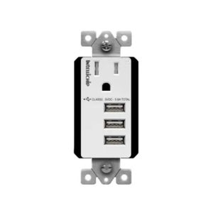 Enerlites USB15L3-GY Gray 5.8A USB Outlet Module Replacement w/ 15A Receptacle