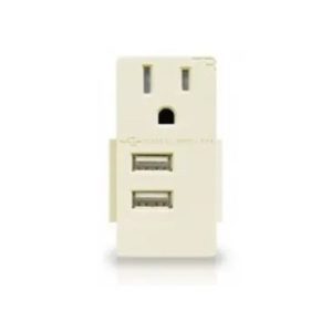 Enerlites USB20L-LA Light Almond 4.8A USB Outlet Module Replacement w/ 20A Receptacle