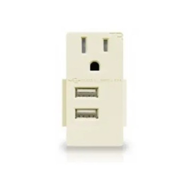 Enerlites USB20L-LA Light Almond 4.8A USB Outlet Module Replacement w/ 20A Receptacle
