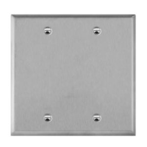 Enerlites 7702 Blank Cover 2-Gang Metal Wall Plate