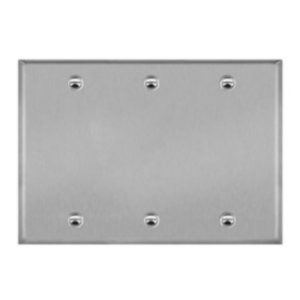 Enerlites 7703 Blank Cover 3-Gang Metal Wall Plate
