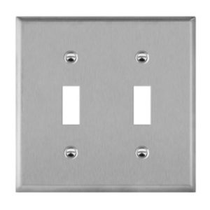 Enerlites 7712 Toggle Switch 2-Gang Metal Wall Plate