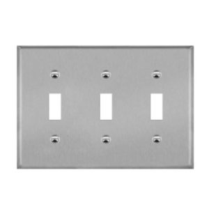 Enerlites 7713 Toggle Switch 3-Gang Metal Wall Plate