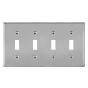 Enerlites 7714 Toggle Switch 4-Gang Metal Wall Plate