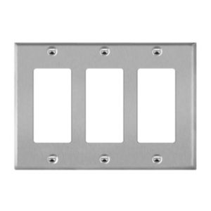 Enerlites 7733 Decorator/GFCI 3-Gang Metal Wall Plate
