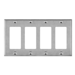 Enerlites 7734 Decorator/GFCI 4-Gang Metal Wall Plate