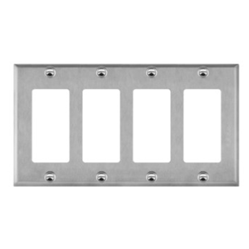 Enerlites 7734 Decorator/GFCI 4-Gang Metal Wall Plate