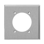 Enerlites 7992 Power Outlet Receptacle 2.456in Diameter Two-Gang Metal Wall Plate