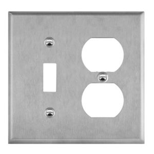 Enerlites 771121 Combination Toggle and Duplex Receptacle Two-Gang Metal Wall Plate
