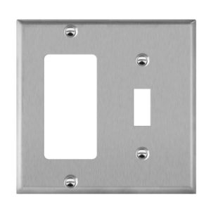 Enerlites 771131 Combination Toggle and Decorator/GFCI Two-Gang Metal Wall Plate