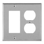 Enerlites 772131 Combination Duplex Receptacle and Decorator/GFCI Two-Gang Metal Wall Plate