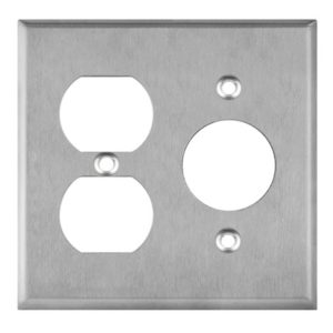 Enerlites 772151 Combination Duplex Receptacle and Single Receptacle Two-Gang Metal Wall Plate