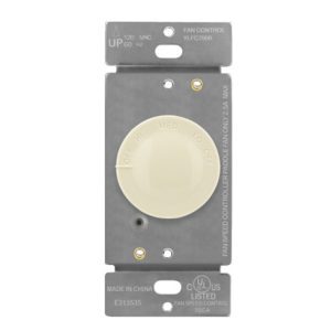 Enerlites 17003-LA 3-Speed Rotary Fan Speed Control, Single Pole, Light Almond