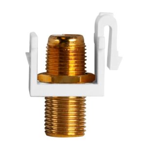 Enerlites 6101-W Audio/ Video Connectors Gold F-Type Coupler Bulkhead, Female to Female, White