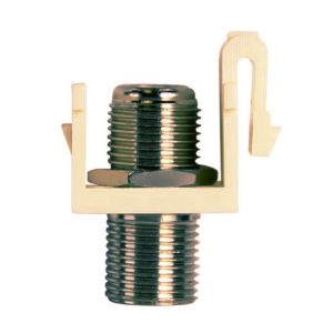 Enerlites 6102-I Audio/ Video Connectors Nickel F-Type Coupler Bulkhead, Female to Female, Ivory