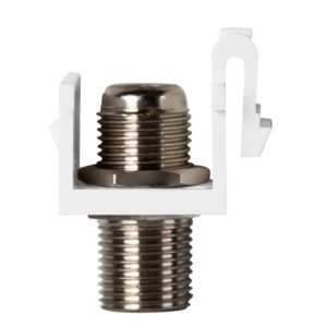 Enerlites 6102-W Audio/ Video Connectors Nickel F-Type Coupler Bulkhead, Female to Female, White