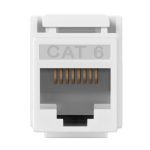 Enerlites 6104-LA Audio / Video Connectors Cat 6 Jacks, Light Almond