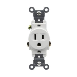 Enerlites 61150-I Commercial Grade 15A Single Receptacle, 5-15R, Ivory