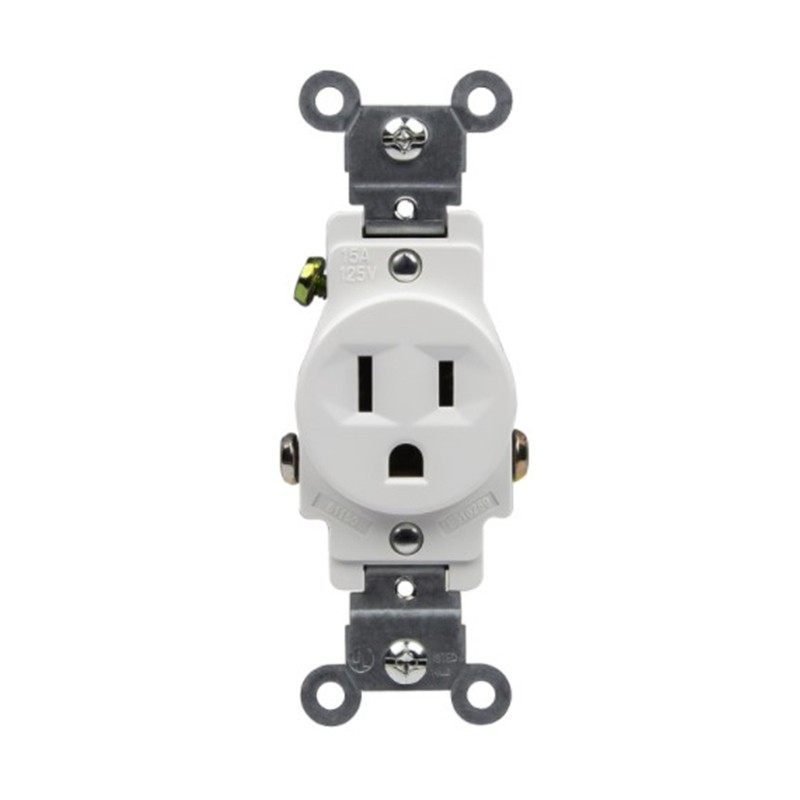 Enerlites 61150-TR-I Commercial Grade 15A Tamper-Resistant Single Receptacle, Ivory