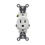 Enerlites 61150-W Commercial Grade 15A Single Receptacle, 5-15R, White
