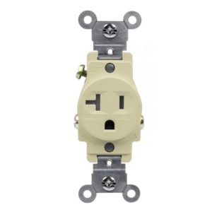 Enerlites 61200-TR-I Commercial Grade 20A Tamper-Resistant Single Receptacle, Ivory