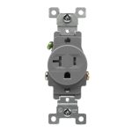 Enerlites 61200-TR-GY Commercial Grade 20A Tamper-Resistant Single Receptacle, Gray