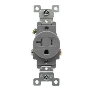 Enerlites 61200-TR-GY Commercial Grade 20A Tamper-Resistant Single Receptacle, Gray
