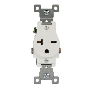 Enerlites 61210-W Commercial Grade 20A Single Receptacle, 6-20R, White