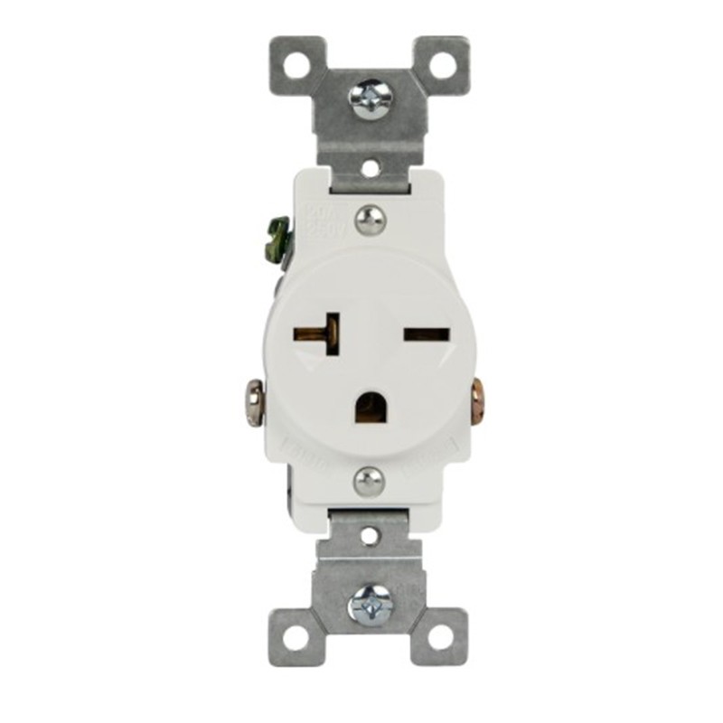 Enerlites 61210-W Commercial Grade 20A Single Receptacle, 6-20R, White