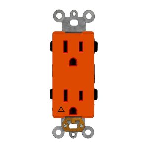 Enerlites 61500-IG-TR-O Isolated Ground Tamper-Resistant Decorator Receptacle, 5-15R, Orange