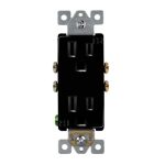 Enerlites 61501-TR-BK Residential Grade 15A Decorator Style Self-Grounding Tamper-Resistant Duplex Receptacle, Black
