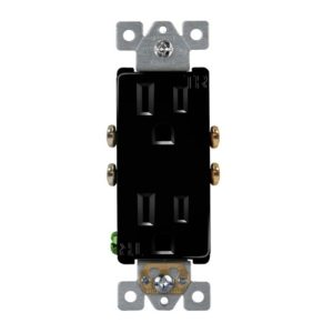 Enerlites 61501-TR-BK Residential Grade 15A Decorator Style Self-Grounding Tamper-Resistant Duplex Receptacle, Black
