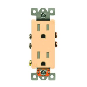 Enerlites 61501-TR-I Residential Grade 15A Decorator Style Self-Grounding Tamper-Resistant Duplex Receptacle, Ivory
