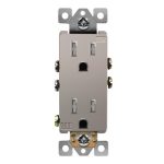 Enerlites 61501-TR-NK Residential Grade 15A Decorator Style Self-Grounding Tamper-Resistant Duplex Receptacle, Nickel