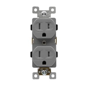 Enerlites 61570-TR-GY Industrial Grade Heavy Duty 15A Tamper-Resistant Duplex Receptacle, 5-15R, Gray