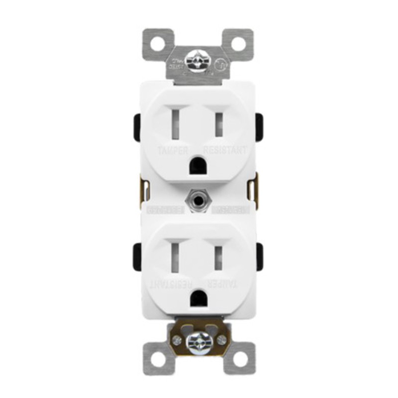 Enerlites 61570-TR-I Industrial Grade Heavy Duty 15A Tamper-Resistant Duplex Receptacle, 5-15R, Ivory