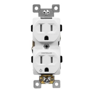 Enerlites 61570-TR-PLH-W Half Controlled 15A Tamper-Resistant Duplex Style Plug Load Receptacle, 5-15R, White