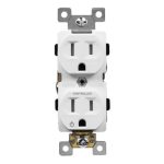 Enerlites 61570-TR-W Industrial Grade Heavy Duty 15A Tamper-Resistant Duplex Receptacle, 5-15R, White
