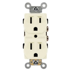 Enerlites 61580-LA Residential Grade 15A Self-Grounding Duplex Receptacle, Light Almond