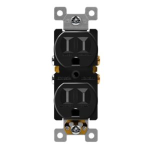 Enerlites 61580-TR-BK Residential Grade 15A Tamper-Resistant Duplex Receptacle, Black
