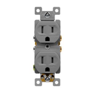 Enerlites 61580-TR-GY Residential Grade 15A Tamper-Resistant Duplex Receptacle, Gray