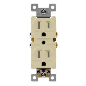 Enerlites 61580-TR-I Residential Grade 15A Tamper-Resistant Duplex Receptacle, Ivory